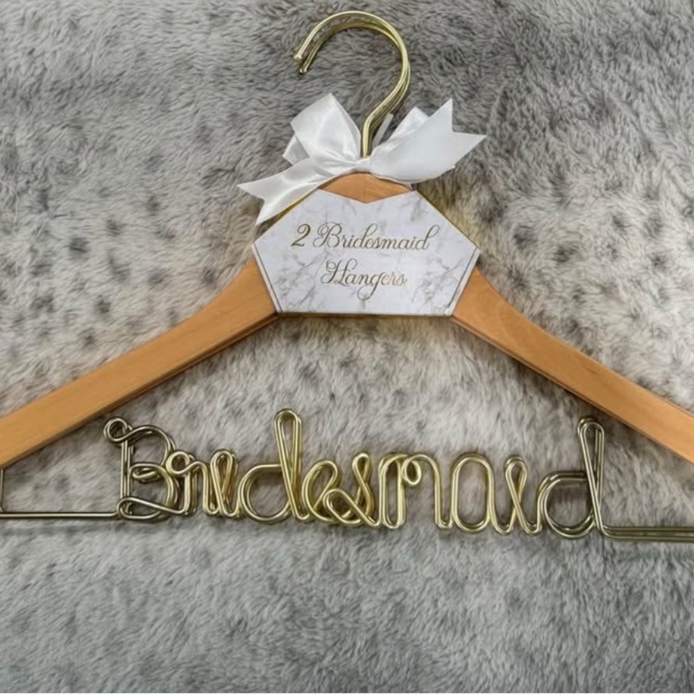 Gold Bridesmaid Hanger Set